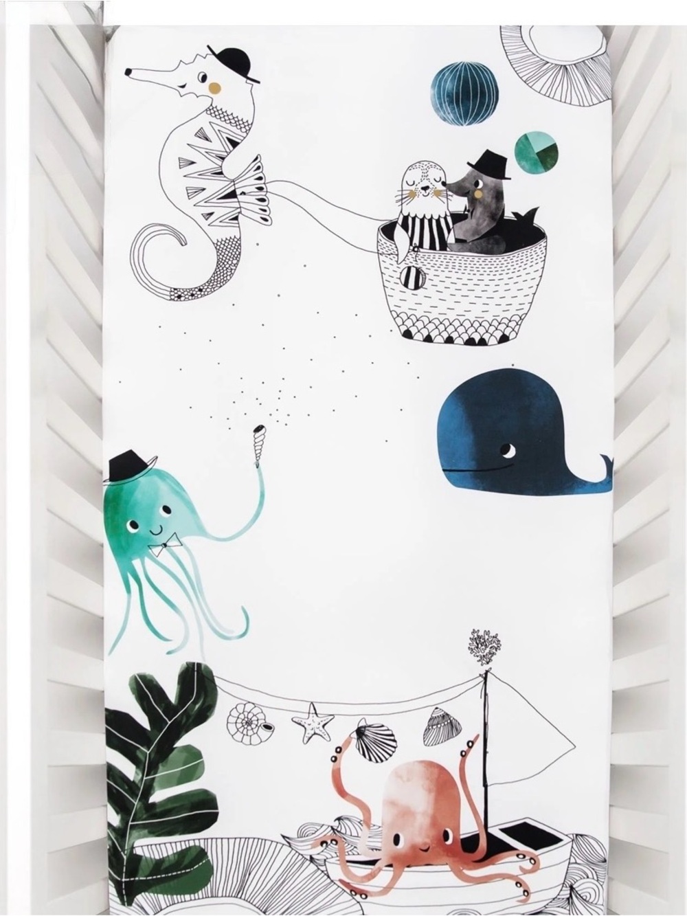 Rookie Humans Underwater Love Standard Fitted Crib Sheet